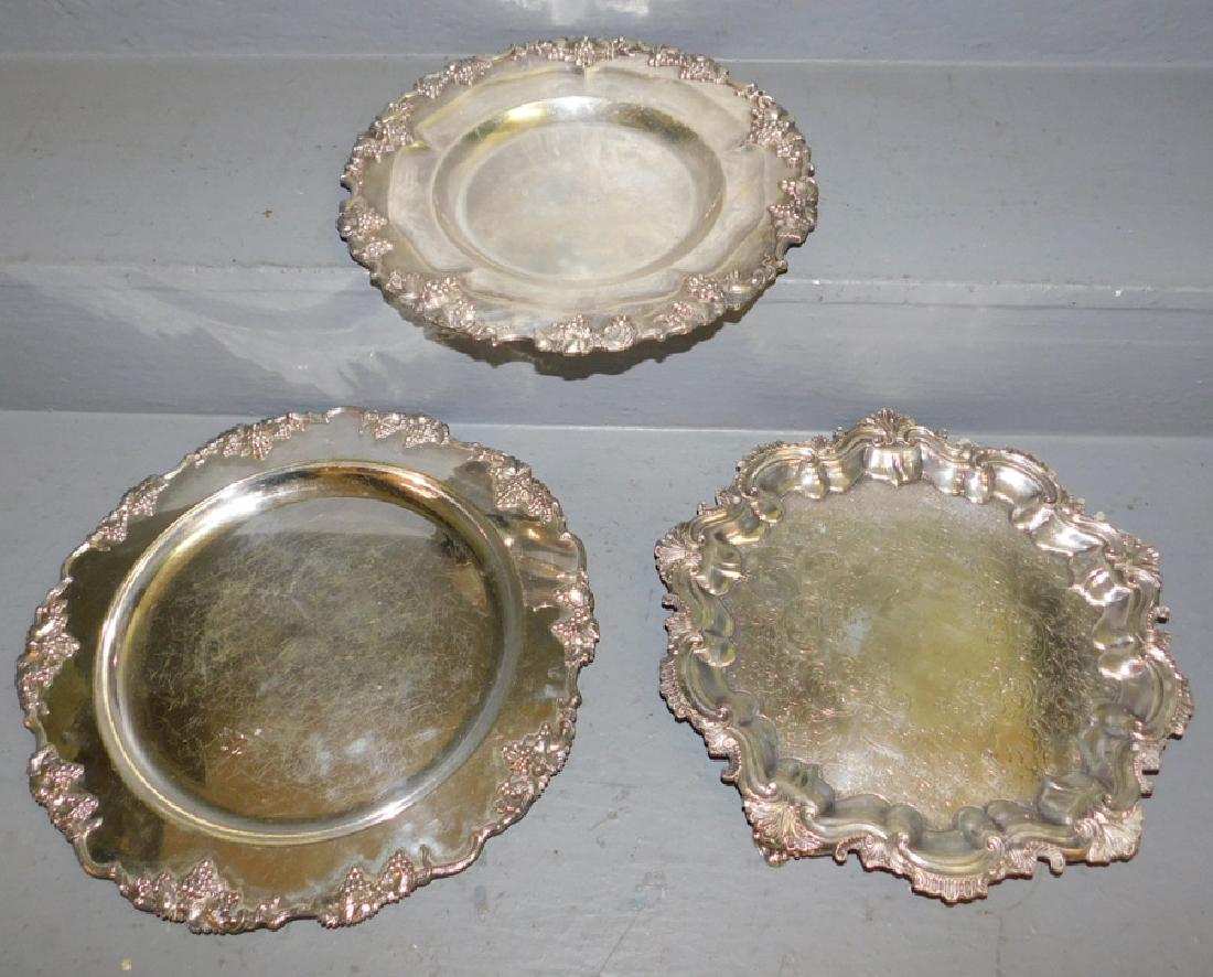 3 silver plate trays. (1 of 8)