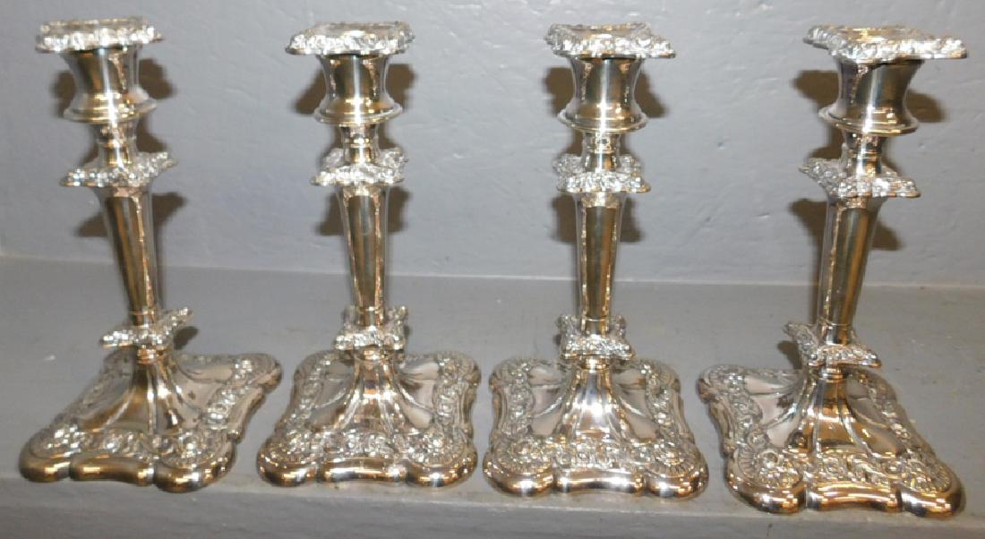 Set of 4 Webster silver plate candlesticks. (1 of 3)