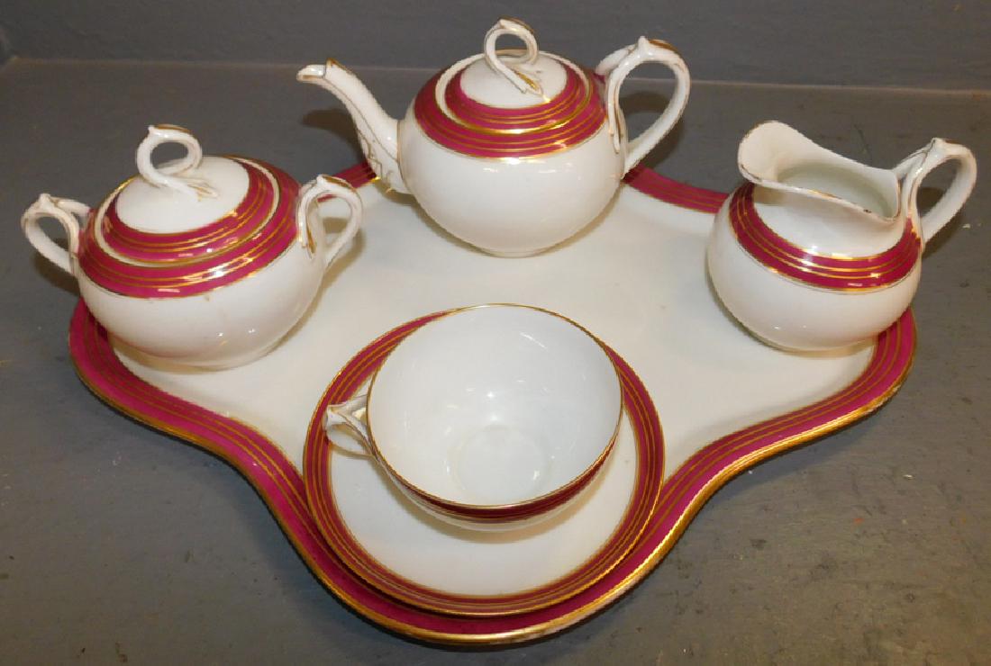 L & C 5-piece French porcelain tea set. (1 of 4)