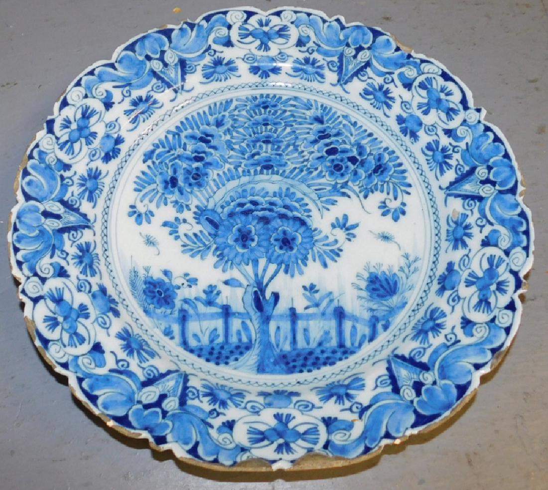 18th C blue and white Delft charger. (1 of 2)