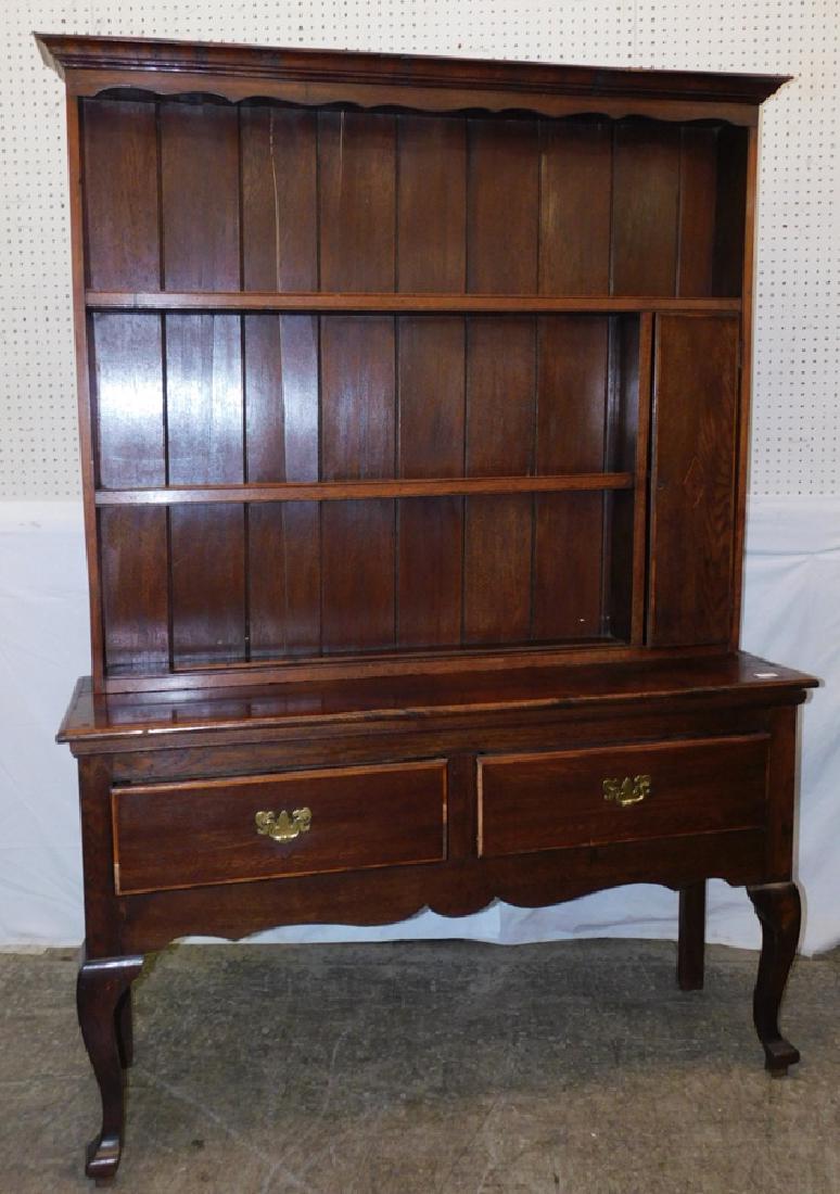 English oak 19th C pewter cabinet. (1 of 3)