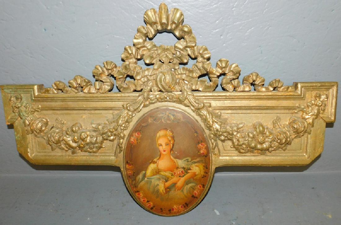 Gilt cameo overdoor cornice.: Gilt cameo overdoor cornice. 27" long.