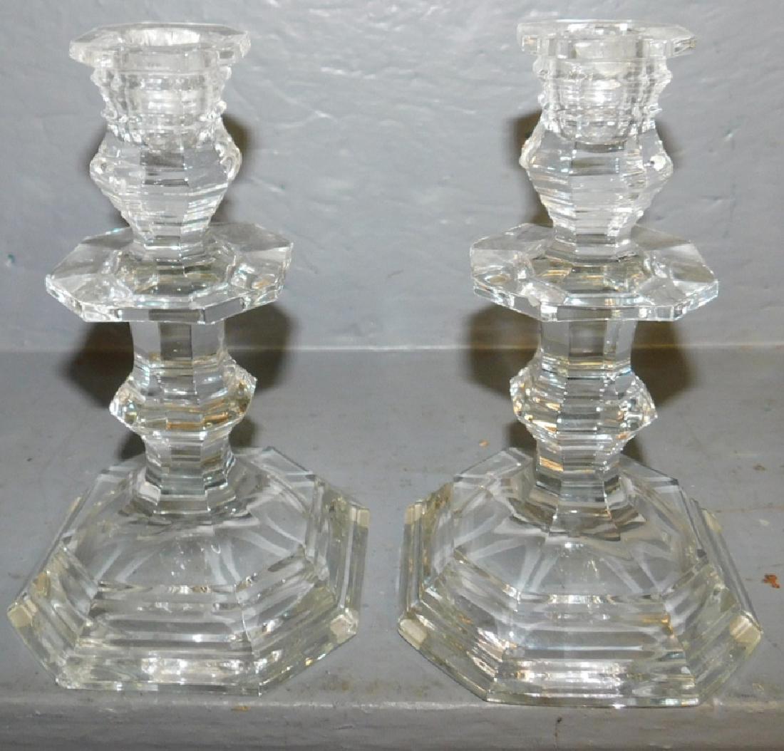 Pair of crystal Baccarat candlesticks. (1 of 3)