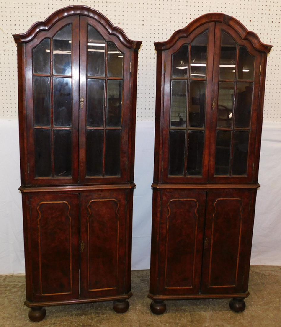 Pair of 19th C Queen Anne corner cupboards. (1 of 3)
