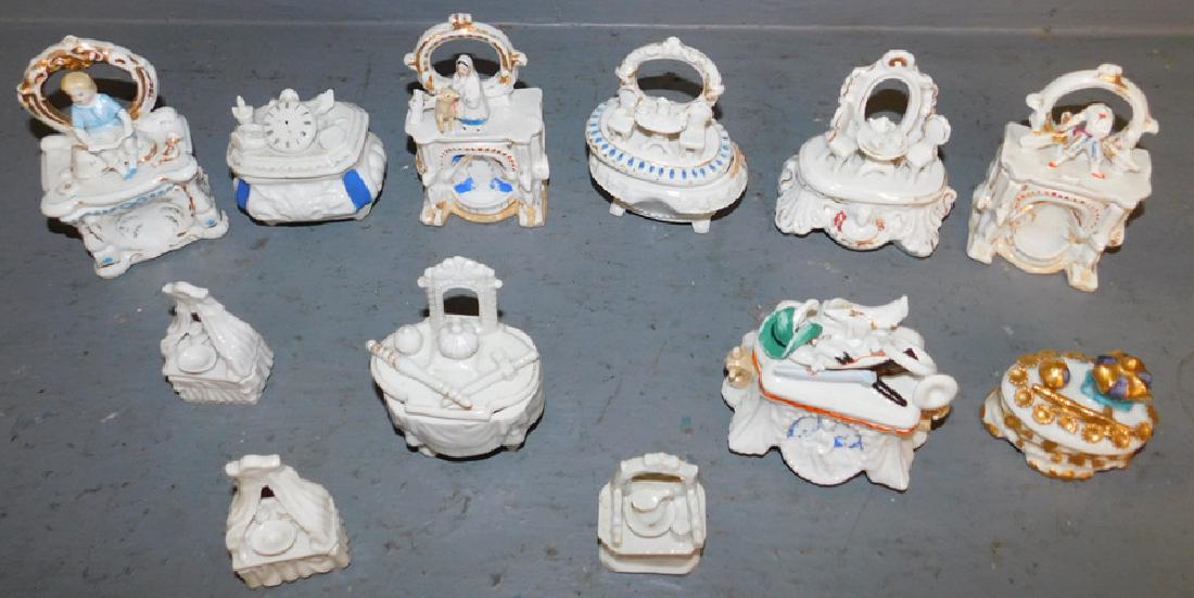 12 miniature 19th C English dresser boxes (1 of 8)