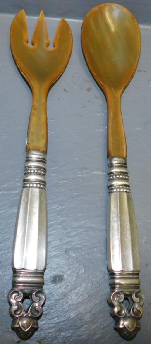 George Jensen sterling handle salad set (1 of 3)