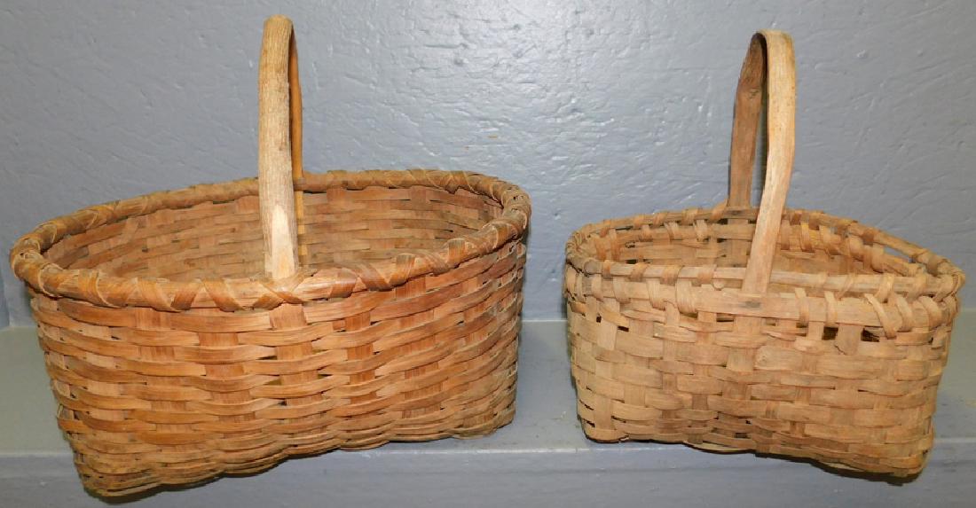 2 19th C split oak baskets (1 of 3)