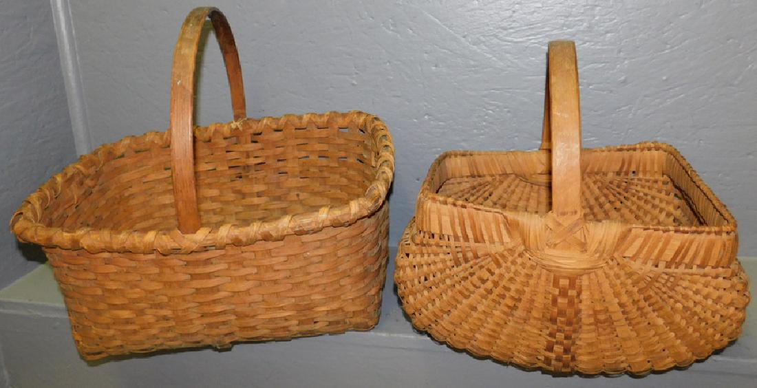 2 early rectangular split oak baskets (1 of 2)