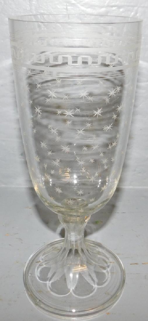 19th C hollow stem Anglo Irish etched vase (1 of 3)