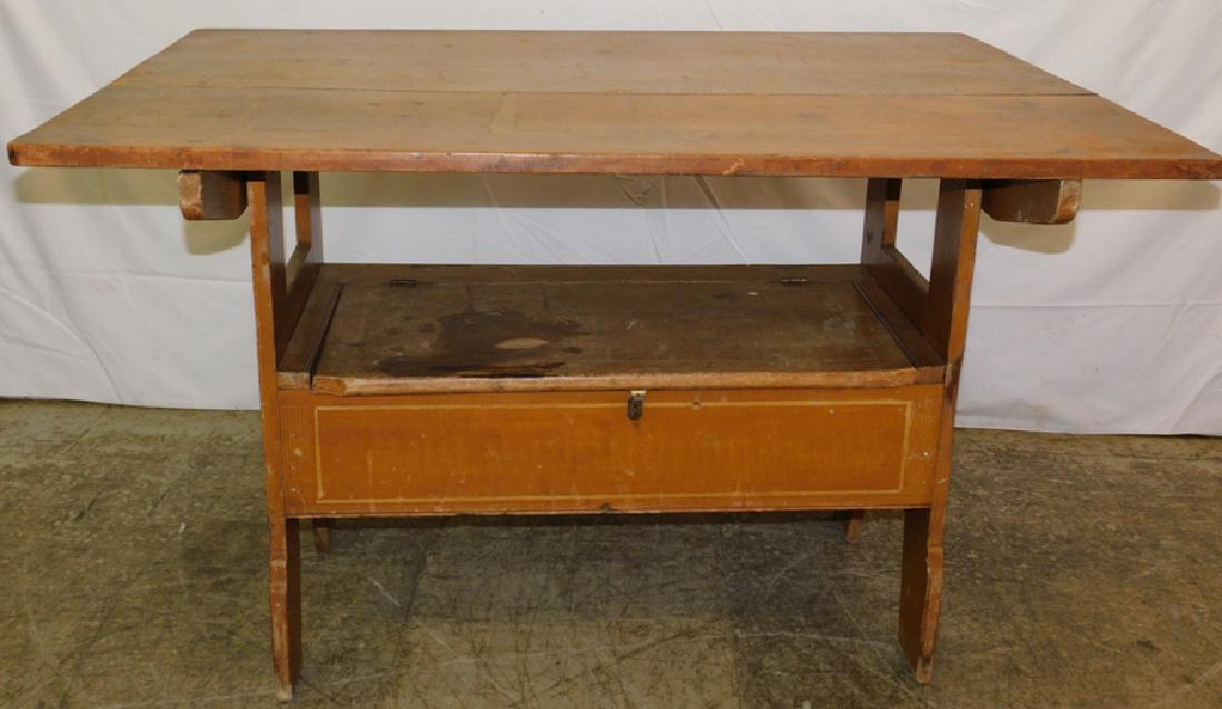 American pine mid19th C hutch table
