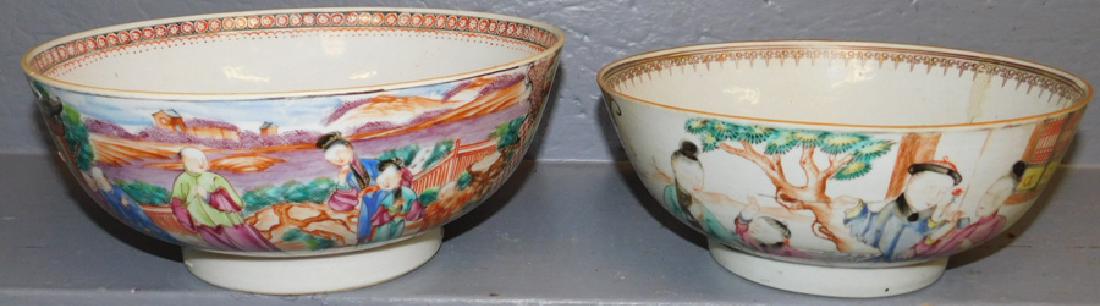 2 Chinese export 18th C bowls w/ restoration (1 of 4)