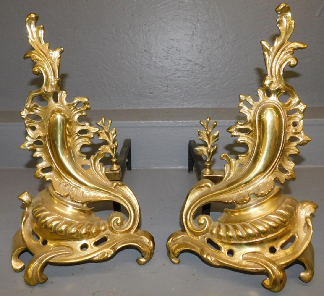 Pair of brass chenets (1 of 2)