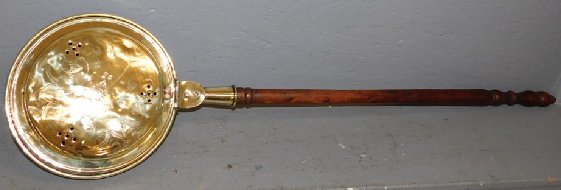 Brass 19th C polished bed warmer (1 of 4)