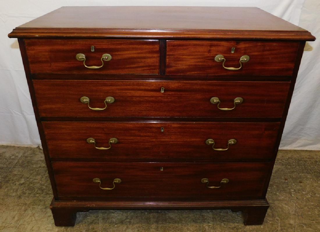 18th C Mahogany 2/3 chest (1 of 3)