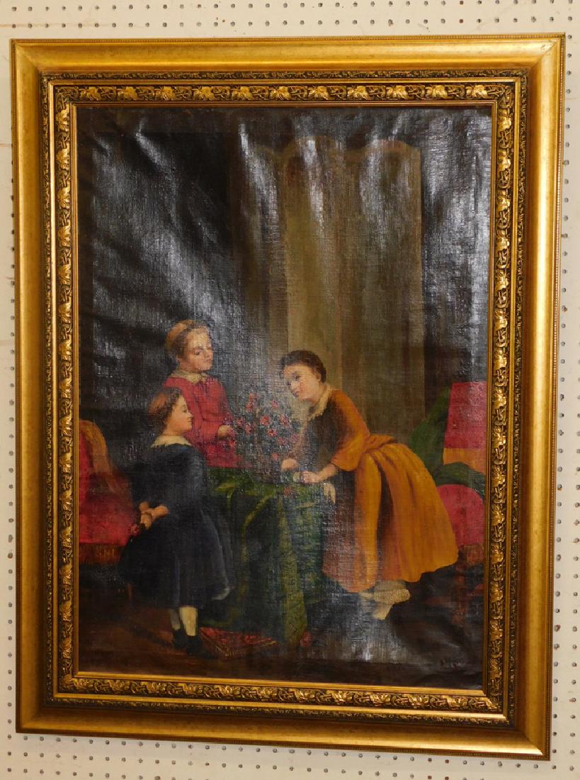 19th C OOC of young ladies interior scene (1 of 4)