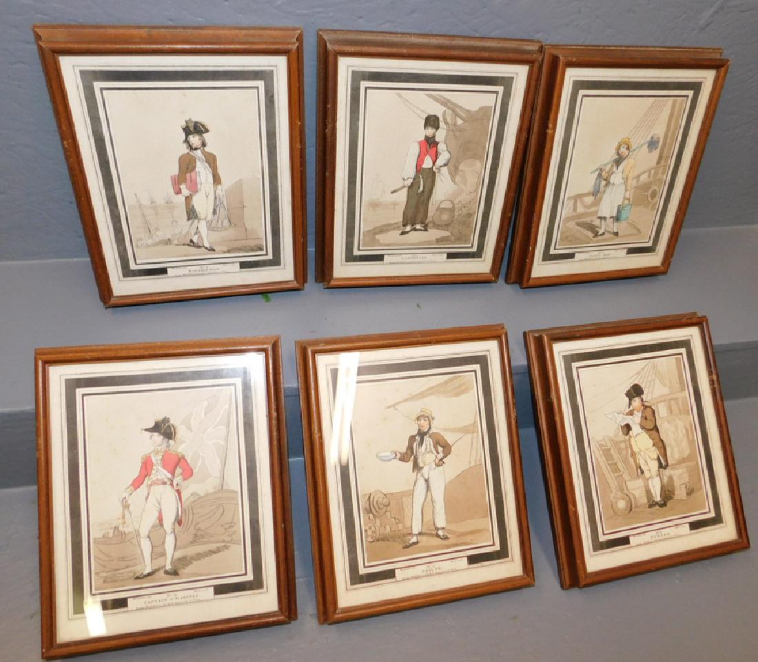 6 watercolor ships crew prints/ engravings (1 of 6)