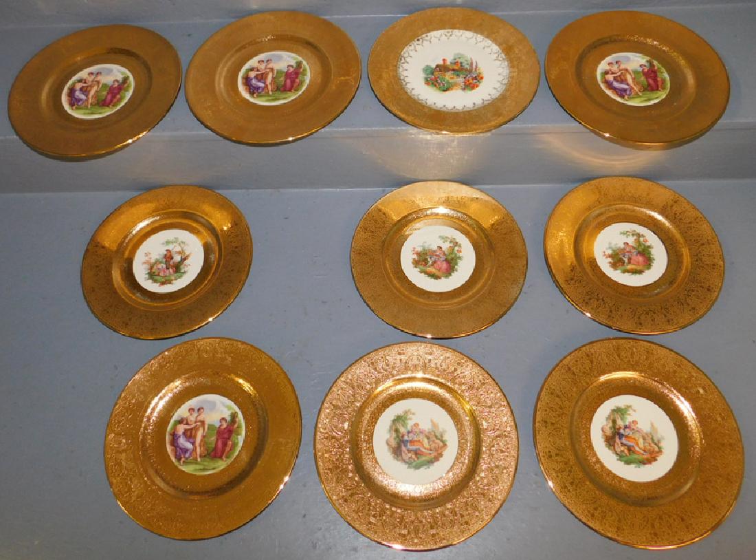 10 gold decorated Austrian plates (1 of 4)