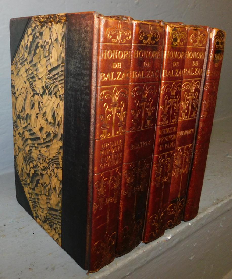 5 leather bound books by Honore Balzac (1 of 3)
