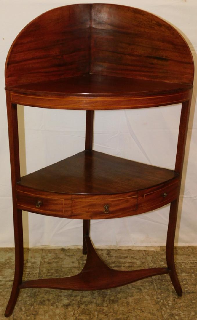 Period  mahog. bow front corner wash stand (1 of 3)