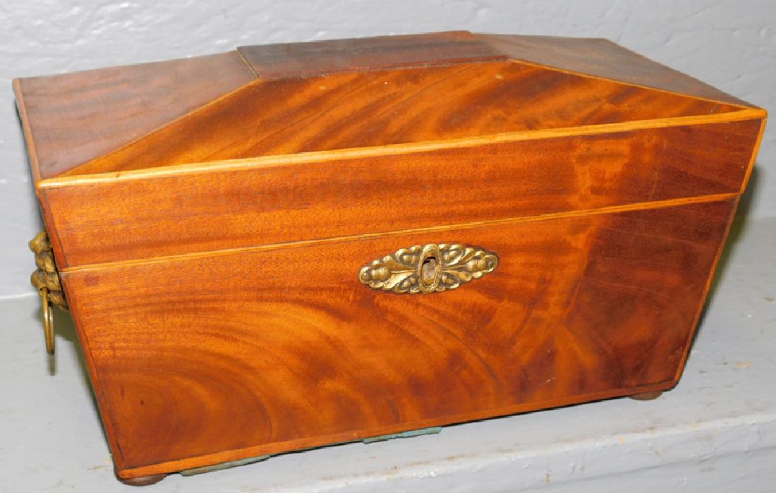 19th C mahogany sarcophagus tea caddy (1 of 5)