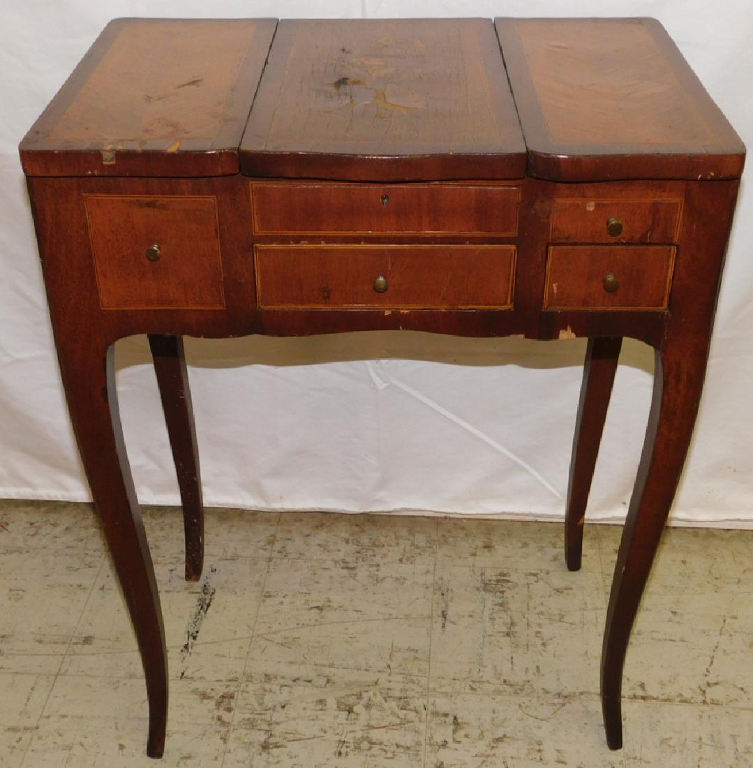 19th C Fr Inlaid Mahogany Dressing Table (1 of 6)