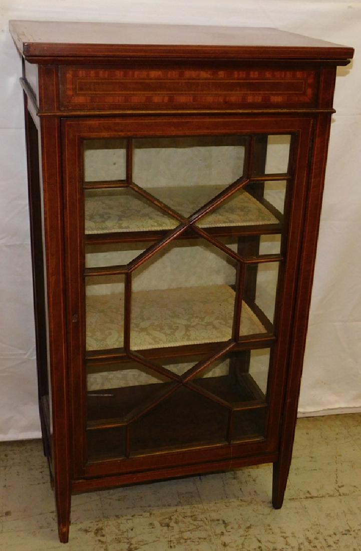Inlaid Mahogany Edwardian Curio Cabinet (1 of 3)