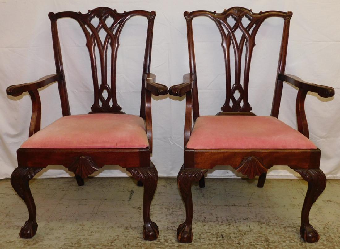 Pair Mahog Chipp Robert Morris Style Chairs (1 of 4)