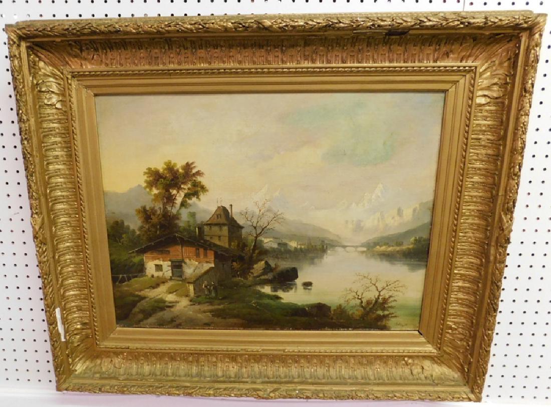 OOC River & Millhouse Signed F. Roy, 1878 (1 of 4)