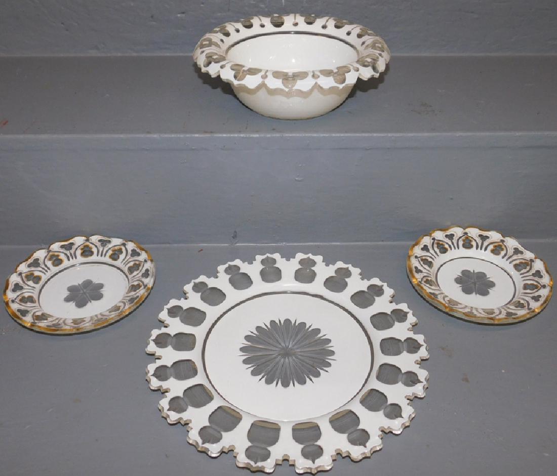 4 Piece Cut To Clear Bohemian Glassware (1 of 2)