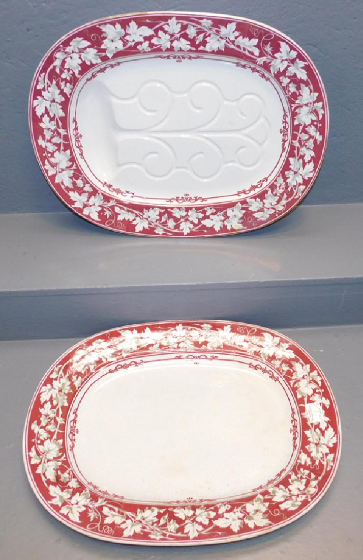 Two Ironstone Meat And Well & Tree Platters: Two Ironstone Meat And Well & Tree Platters. 21 1/2" W
