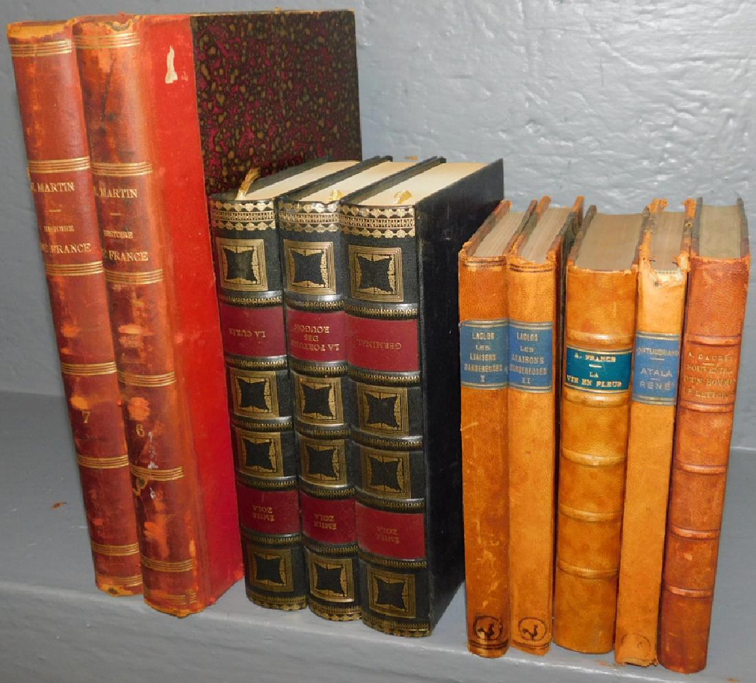 10 Misc 1/4 Leather Bound French Books (1 of 4)