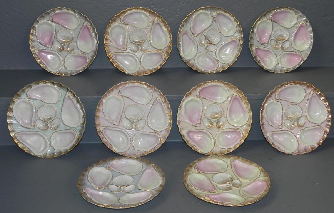 10 German HP Oyster Plates Signed Weimar (1 of 3)