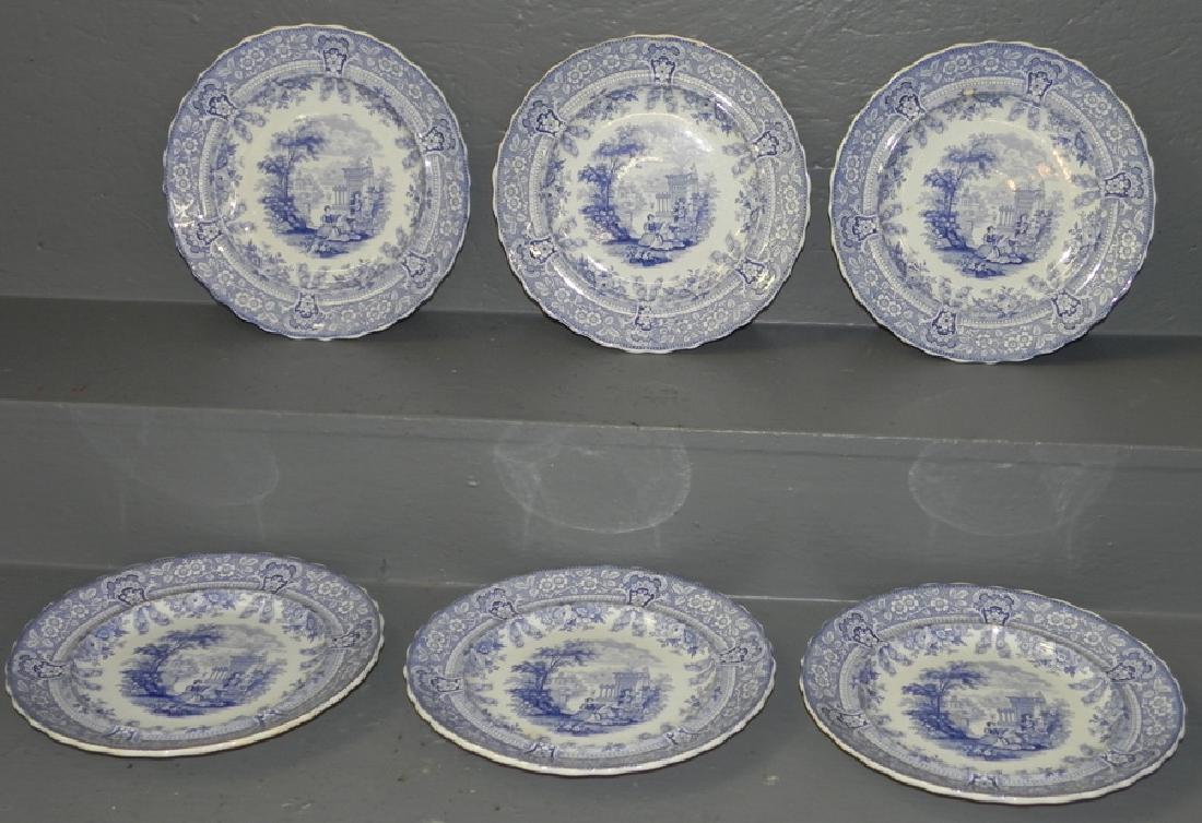 Set 6 English Transferware Dinner Plates (1 of 3)