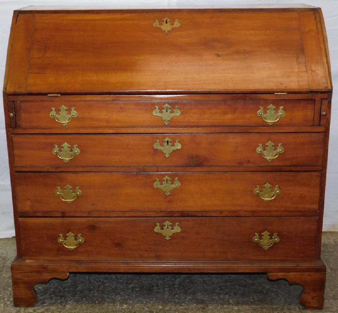 18th C PA Cherry Slant Front Desk w/ Wal Int. (1 of 3)