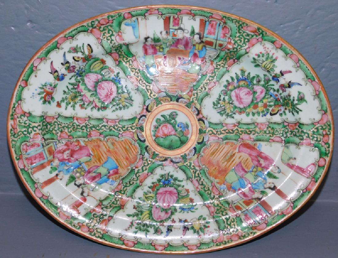 19th C Rose Medallion Oval Platter (1 of 2)