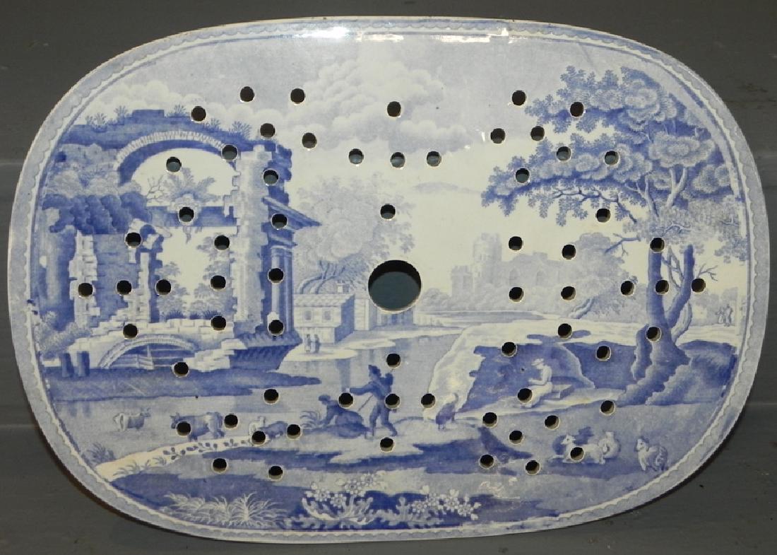 English Spode Blue & White Strainer (1 of 3)