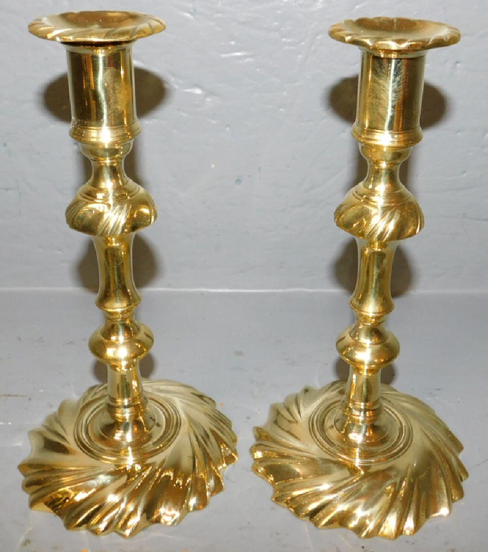 Pr Colonial Williamsburg Brass Candlesticks (1 of 3)