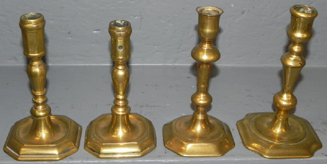 4 18th C Queen Anne Candlesticks w/ Seams (1 of 2)