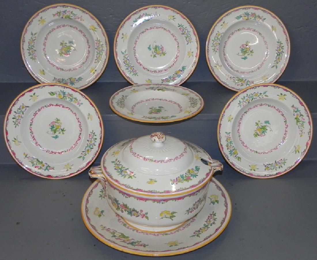 English Minton Tureen And 6 Soup Bowls (1 of 3)