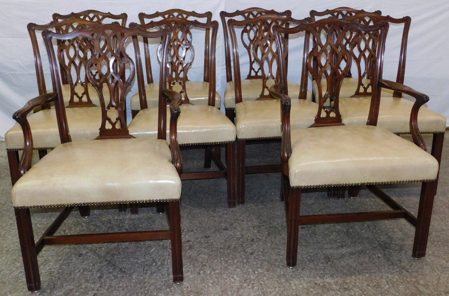 10 Mahogany Chairs Stamped SK , New York (1 of 3)