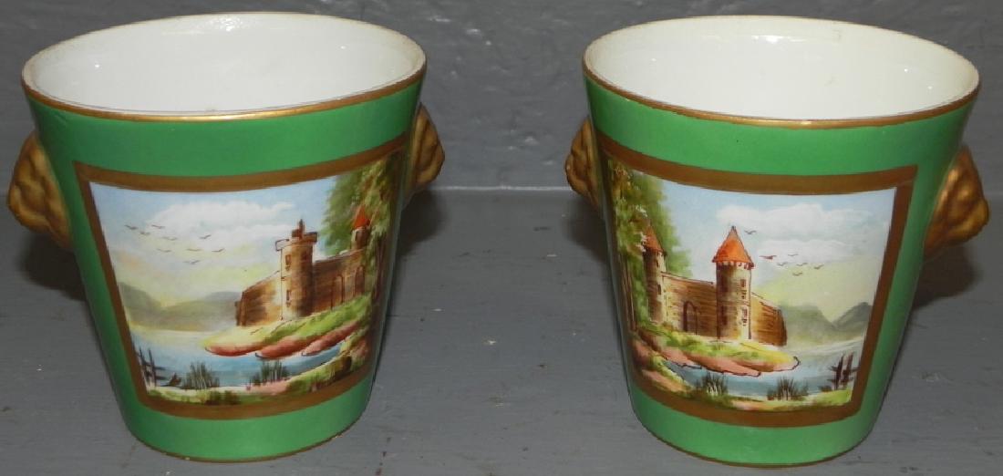 Pair French Handpainted Sevres Cache Pots (1 of 3)