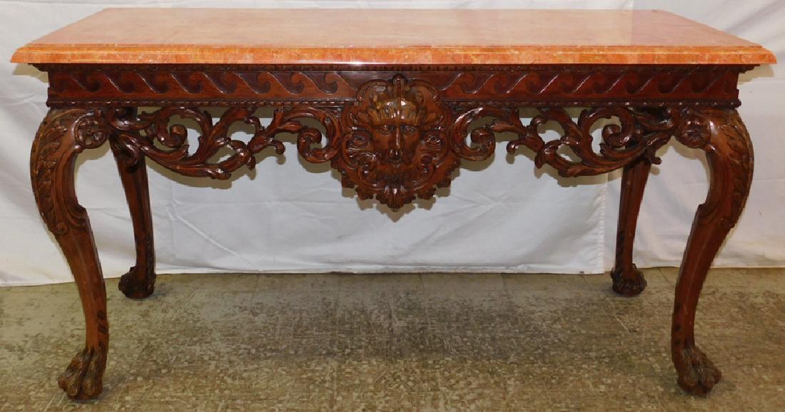 MT Mahog Chipp Maitland Smith Foyer Table (1 of 8)