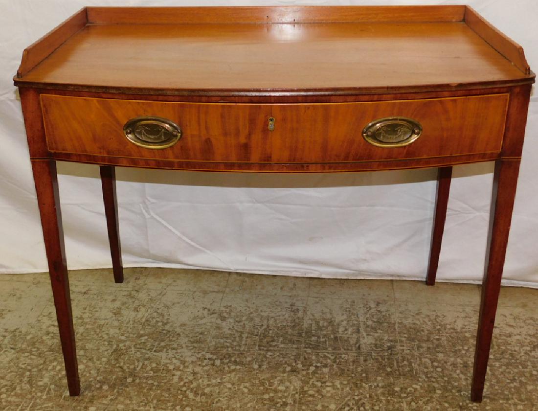 Bleached Mahogany Bowfront Serving Table (1 of 3)