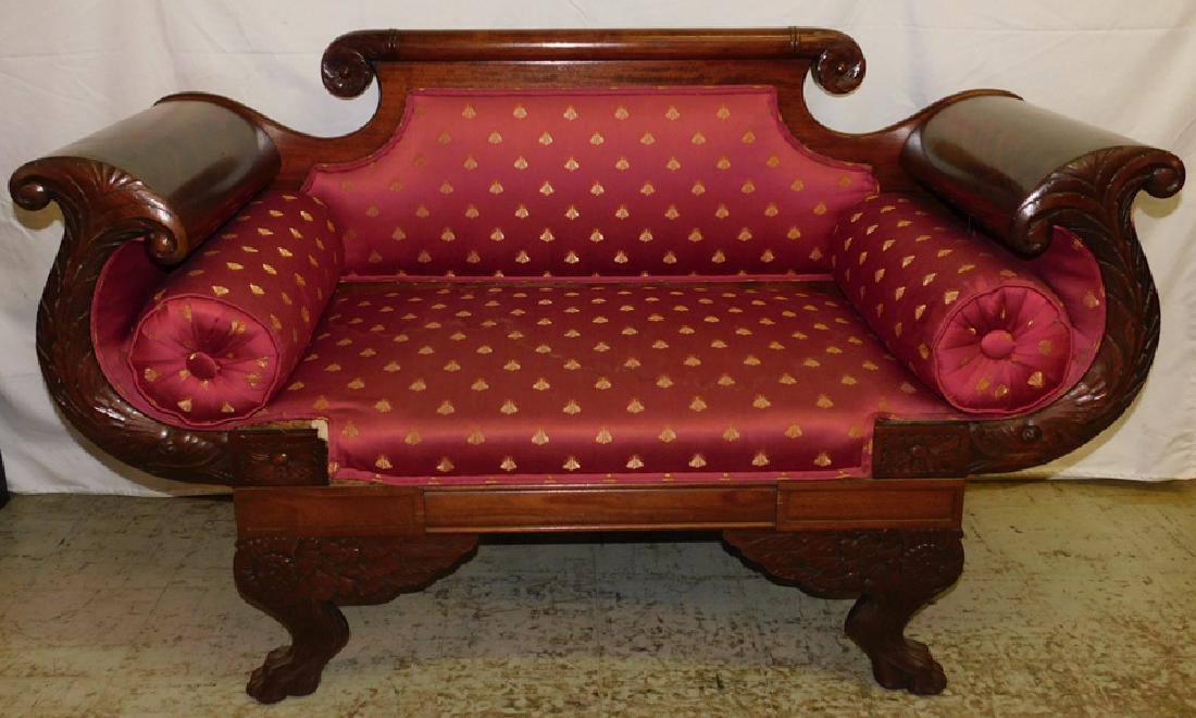 Mah Empire Rolled Arm Settee w/ Claw Feet (1 of 5)