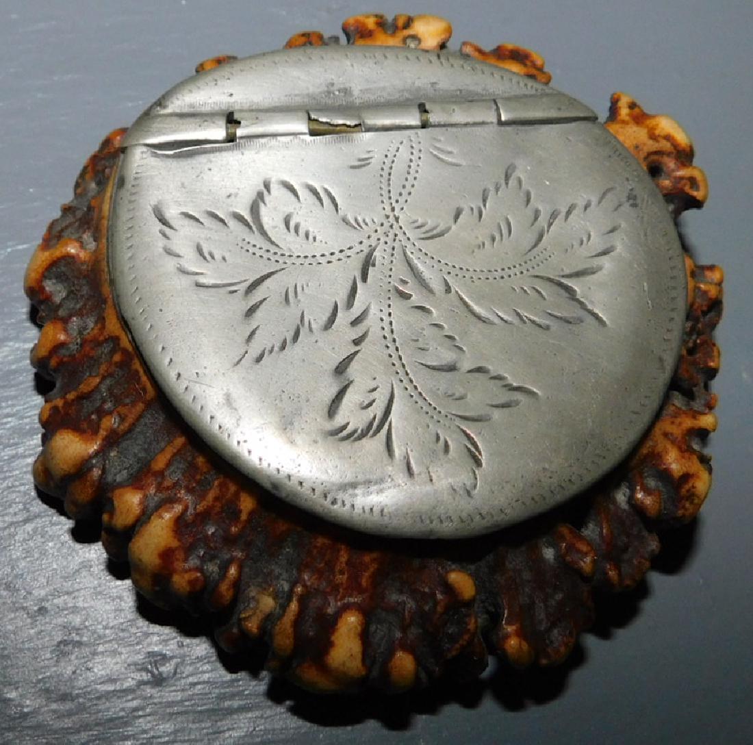 Horn & Pewter Presentation Snuff Box 1841 (1 of 3)