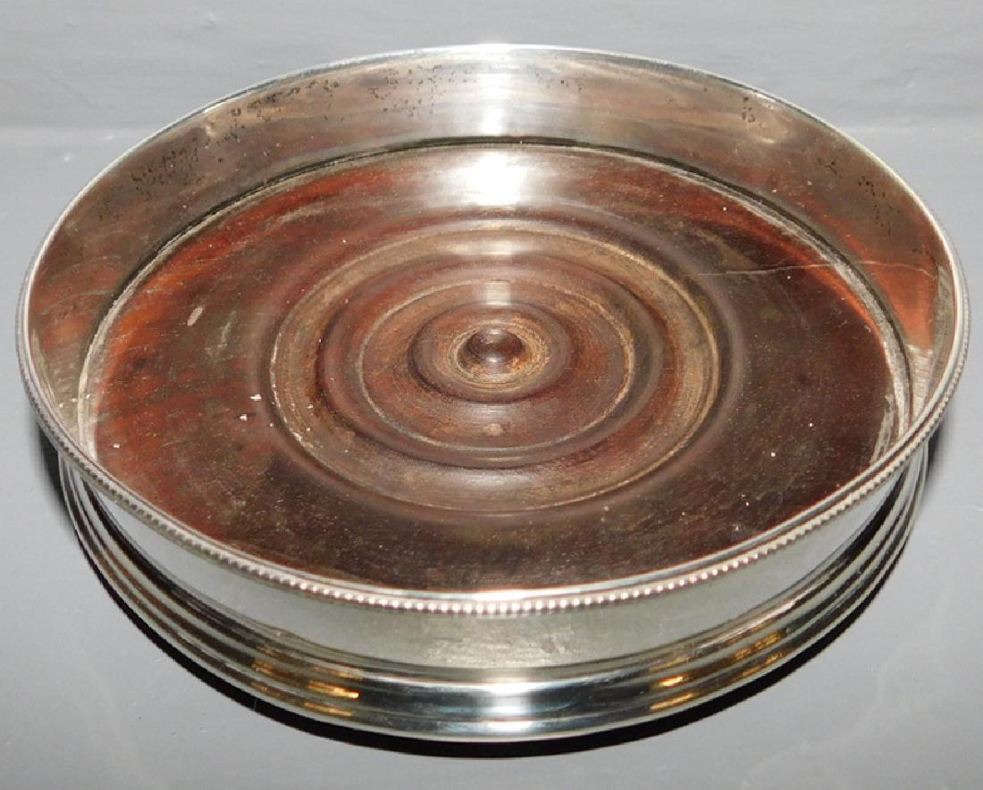 George III Silver Wine Coaster London 1787: George III Silver Wine Coaster London 1787. 4 3/4" diameter