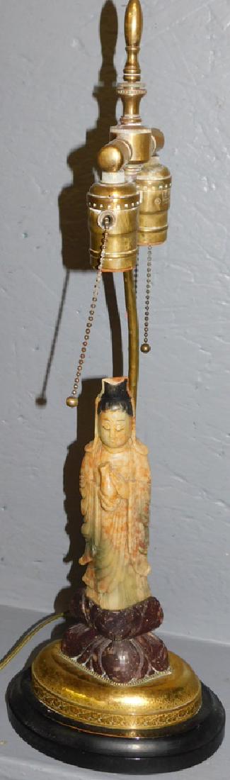 Oriental Soapstone Lamp: Oriental Soapstone Lamp. 23" H