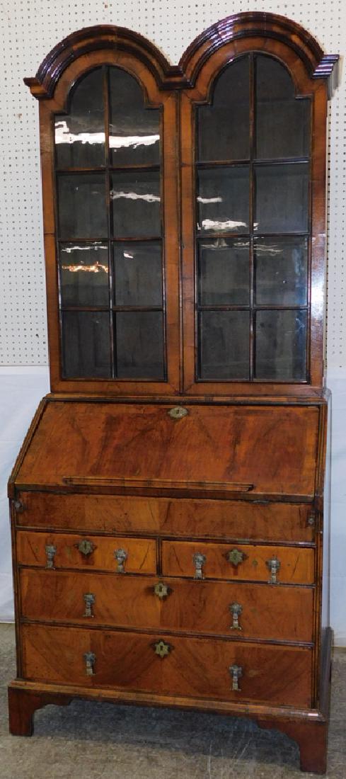 18th C Burl Walnut Dbl Bonnet Secretary (1 of 7)