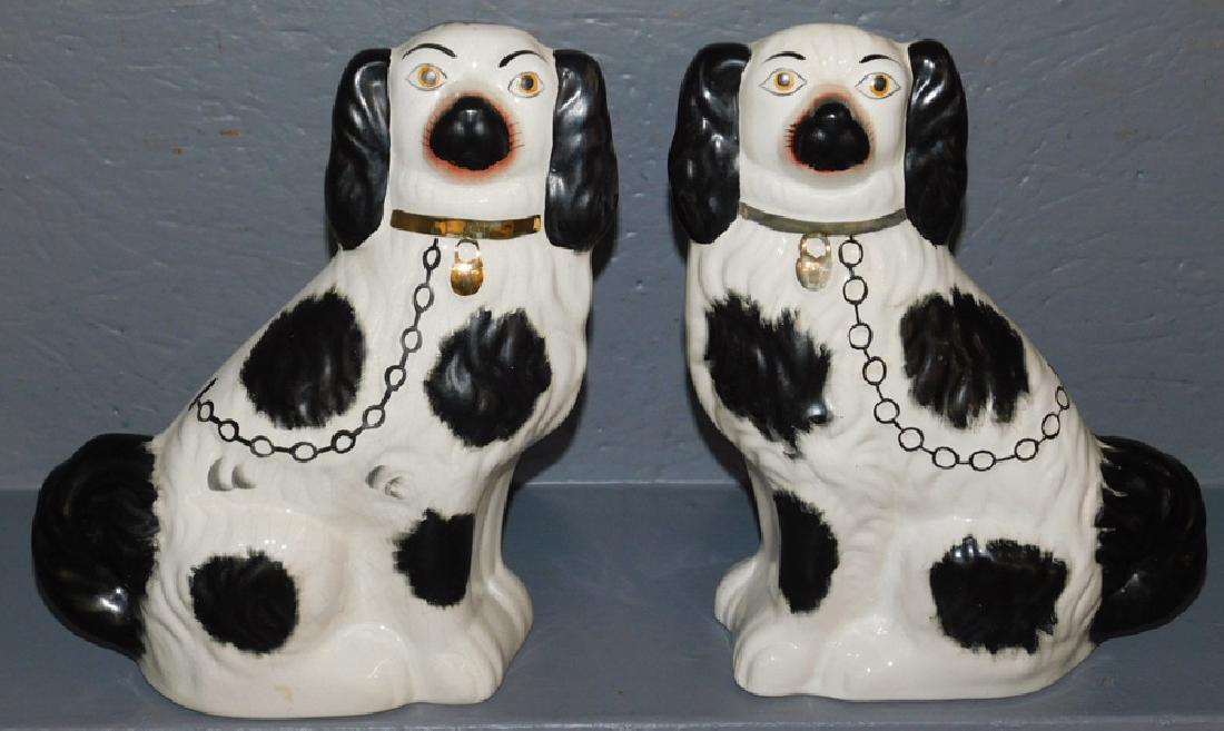 Pair Black & White Staffordshire Spaniels (1 of 3)