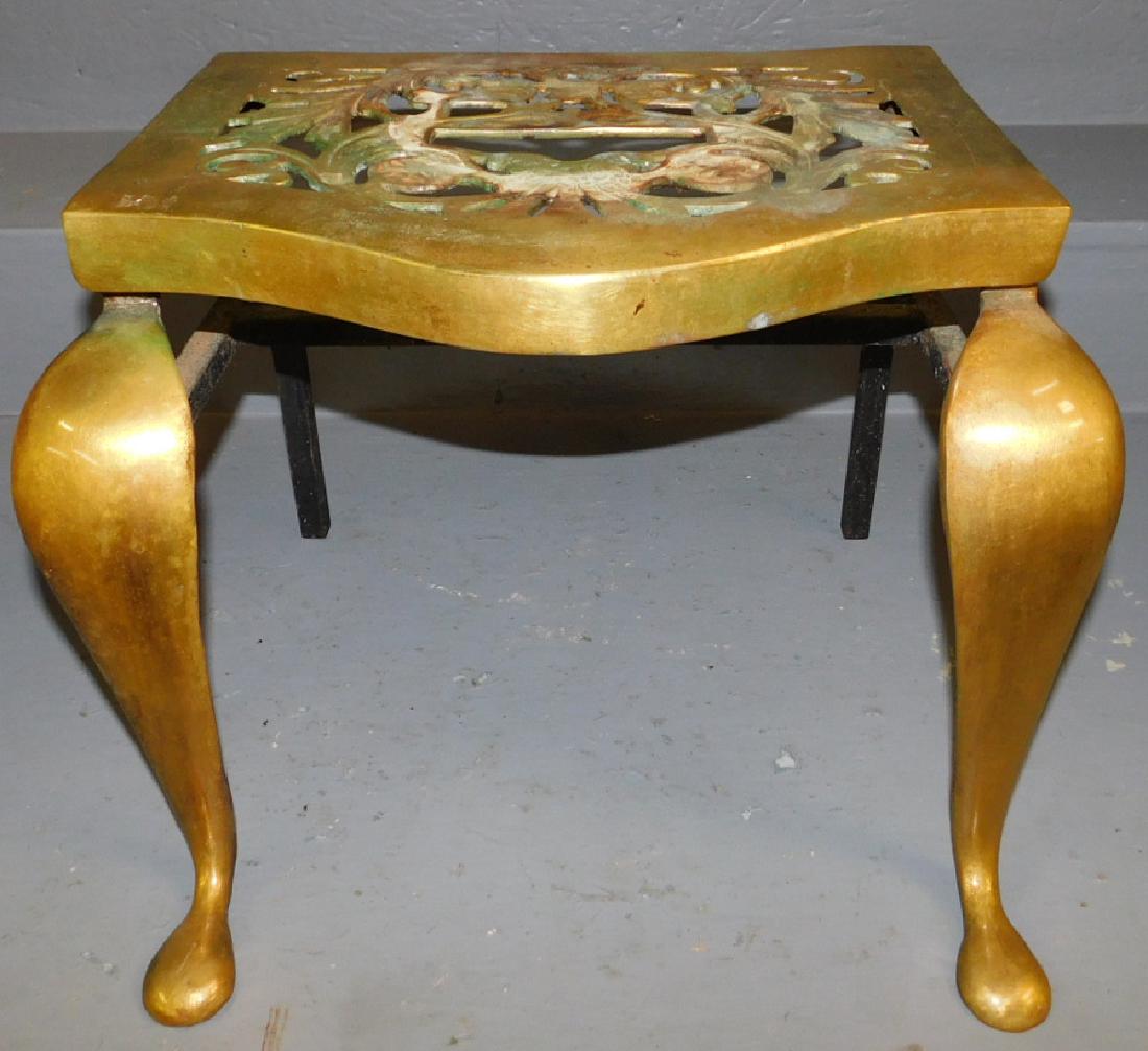 Heavy Cast Brass Fireplace Trivet (1 of 3)